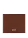 Tom Ford Classic Grain Leather Bi-fold Wallet In Brown