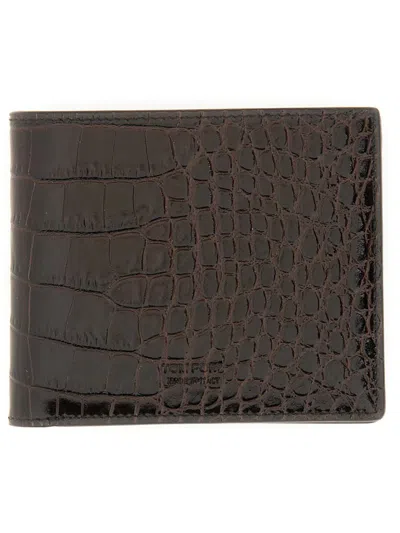 Tom Ford Leather Wallet In Brown