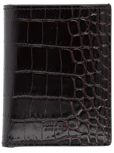 Tom Ford Leather Wallet In Brown