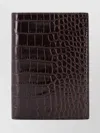 Tom Ford Leather Wallet Featuring Crocodile Texture In Brown