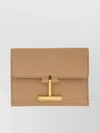 Tom Ford Leather Wallet Featuring Gold-tone Hardware