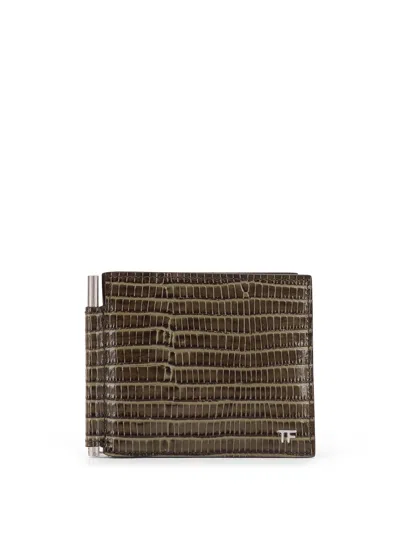Tom Ford Leather Wallet With Croco Effect