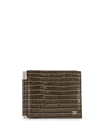 Tom Ford Leather Wallet With Croco Effect