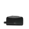 Tom Ford Logo Leather Toiletry Bag In Black
