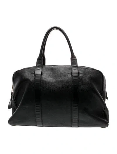 Pre-owned Tom Ford Leather Weekender Bag In Black
