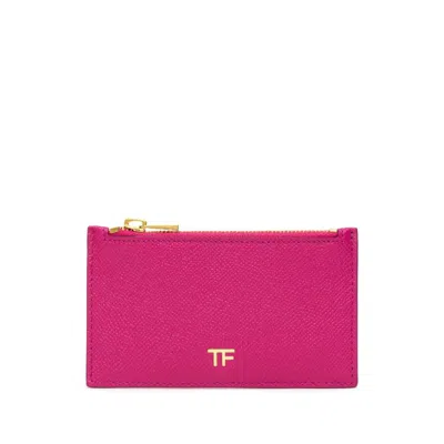 Tom Ford Fuchsia Leather Wallet In Pink