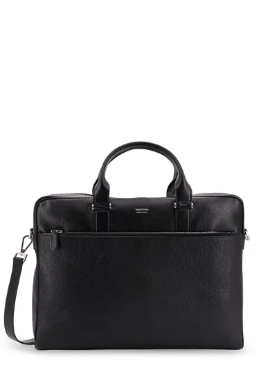 Tom Ford Leather Work Bag With Logo