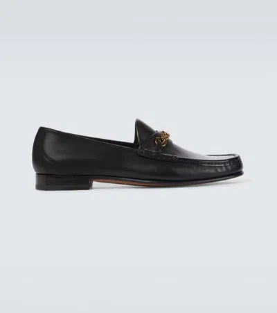 Tom Ford Leather York Chain Loafers In Black