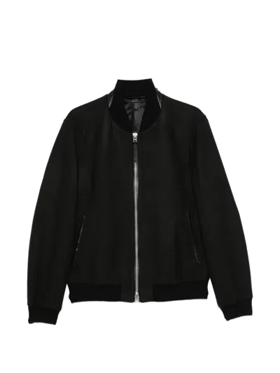 Tom Ford Leather-trim Bomber Jacket In Black