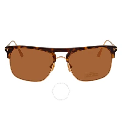 Tom Ford Lee Brown Rectangular Men's Sunglasses Ft0830 52e 56