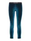 Tom Ford Stretch Lustrous Velour Signature Leggings In Verde