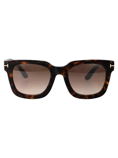 Tom Ford Leigh-02 Sunglasses In 52g Avana Scura / Marrone Specchiato