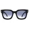 Tom Ford Leigh Smoke Gradient Square Ladies Sunglasses Ft1115 01b 52 In Black
