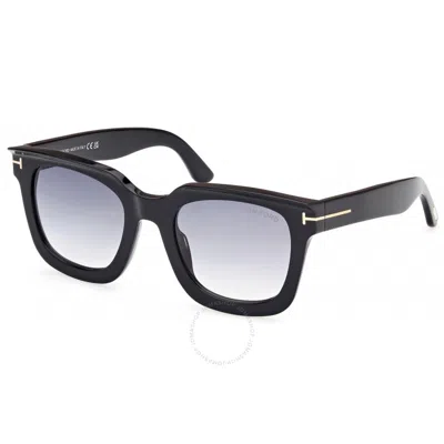 Tom Ford Leigh Smoke Gradient Square Ladies Sunglasses Ft1115 01b 52 In Black