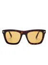 Tom Ford Mens Dark Havana Tf1208 Lelio Square-frame Acetate Sunglasses In Brown