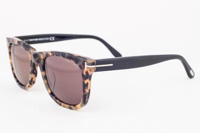 Pre-owned Tom Ford Leo 336 55j Havana / Brown Sunglasses Tf336 55j 52mm