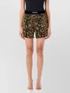 Tom Ford Multicolor Shorts With Patch Logo On The Waist And All-over Leopard Print In Silk Stretch W