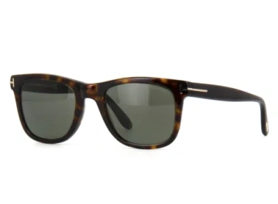 Pre-owned Tom Ford Leo Ft0336 56r Sunglasses Havana Frame Green Polarized Lenses 52mm
