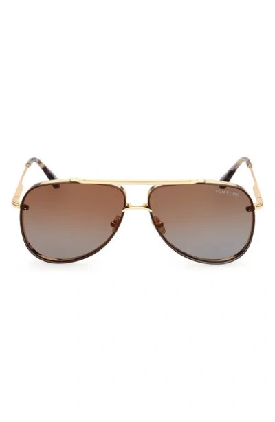 Tom Ford Leon 62mm Pilot Sunglasses In Multi