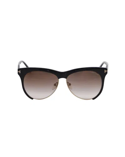 Tom Ford Leona Sunglasses In Black Acetate In Brown