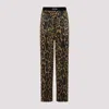Tom Ford Multicolor Pants With Logo Patch On The Waist And All-over Leopard Print In Silk Stretch Wo In Leopard Print