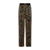 Tom Ford Camel Silk Blend Leopard Print Trousers