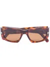 Tom Ford Leopard-print Acetate Sunglasses In Brown