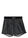 Tom Ford Leopard-print Stretch-cotton Boxers Briefs In Blue