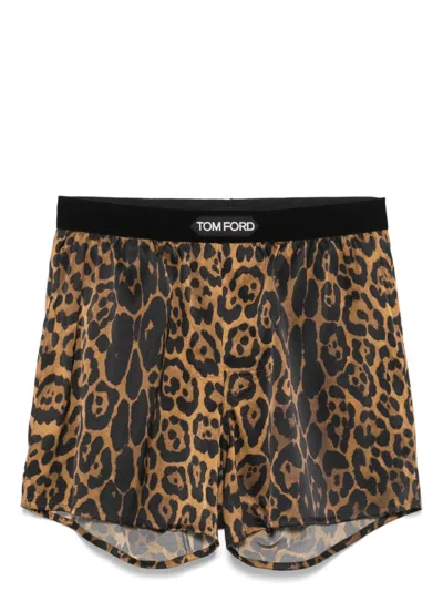 Tom Ford Leopard-print Boxers In Mutlicolor