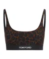 Tom Ford Reflected Leopard Printed Modal Signature Bralette In Black