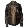 Tom Ford Leopard Print Buttoned Jacket With Pockets In Brown Calf Hair In Brown