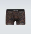 Tom Ford Cheetah-print Stretch-cotton Boxer Briefs In Brown