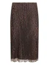 Tom Ford Animal Print Lace Trim Skirt With Back Slit