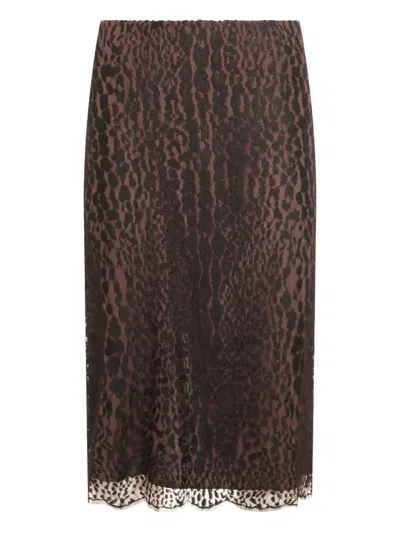 TOM FORD LEOPARD-PRINT LACE SKIRT