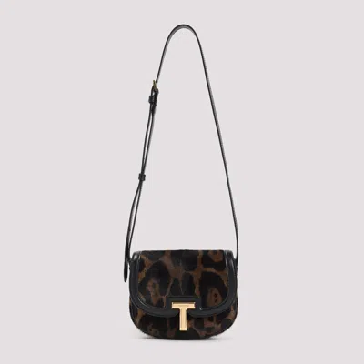 Tom Ford Leopard Print Mini Bag In Brown Olive Black