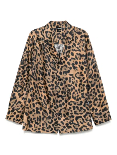 Tom Ford Leopard-print Shirt In Brown