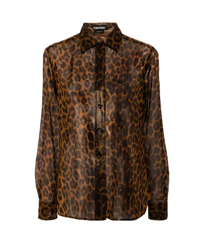 TOM FORD TOM FORD LEOPARD PRINT LONG-SLEEVED SHIRT
