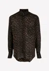 Tom Ford Leopard-print Silk Shirt In Multicolor