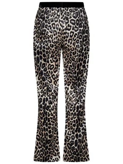 Tom Ford Leopard Print Silk Trousers In Animal Print