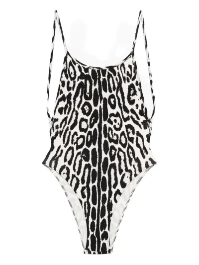 Tom Ford Leopard-print Swimsuit In Black