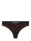 Tom Ford Leopard-print Briefs In Black