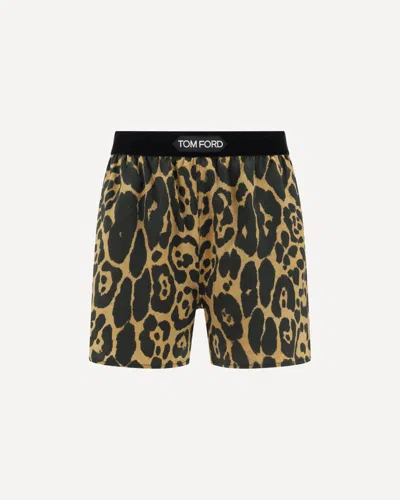 TOM FORD LEOPARD STRETCH SHORTS