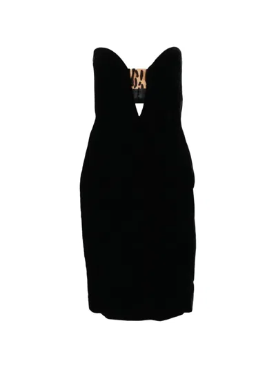 Tom Ford Leopard-detail Mini Dress In Black