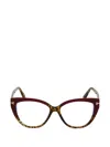 Tom Ford Leopard-pattern Cat-eye Glasses In Brown