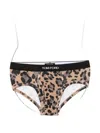 Tom Ford Leopard Print Logo Briefs In Neutral