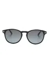 Tom Ford Lewis Geometric Frame Sunglasses In Black