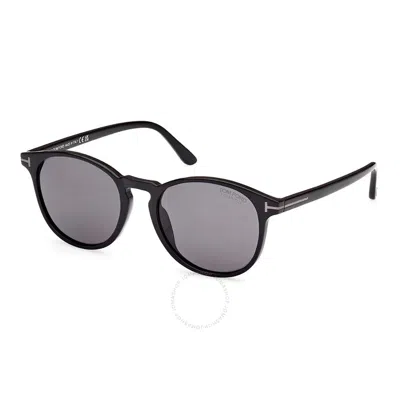 Tom Ford Lewis Polarized Smoke Oval Sunglasses Ft1097-n 01d 53 In Black