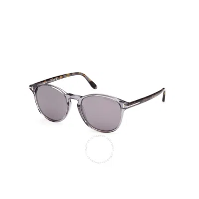 Tom Ford Lewis Smoke Mirror Oval Men's Sunglasses Ft1097 20c 53 In Gray