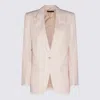 Tom Ford Single Breasted Wool Jacket In Light Blush
