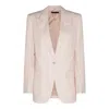 Tom Ford Single Breasted Wool Jacket In Light Blush